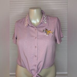 Our Universe Disney Bambi Floral Tie-Front Woven Top